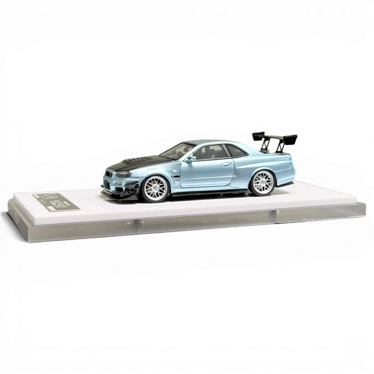 404ERROR Nissan Skyline R34 Modified - A/ Ice Blue Carbon Hood (Ltd 99) 1:64