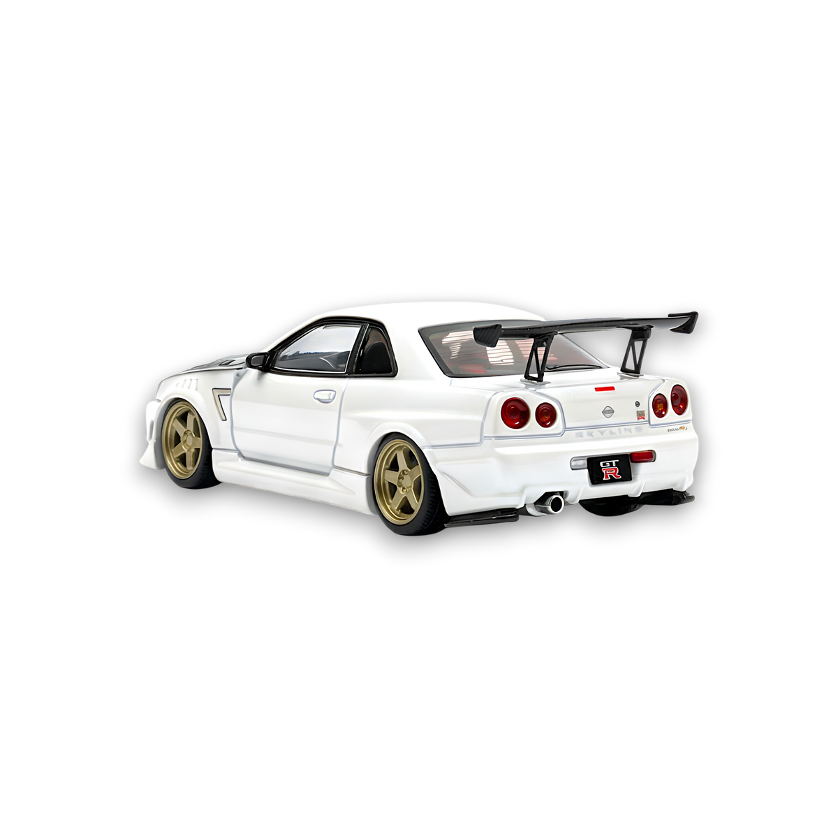 404ERROR Nissan Skyline R34 Modified - Pearl White Carbon Hood 1:64