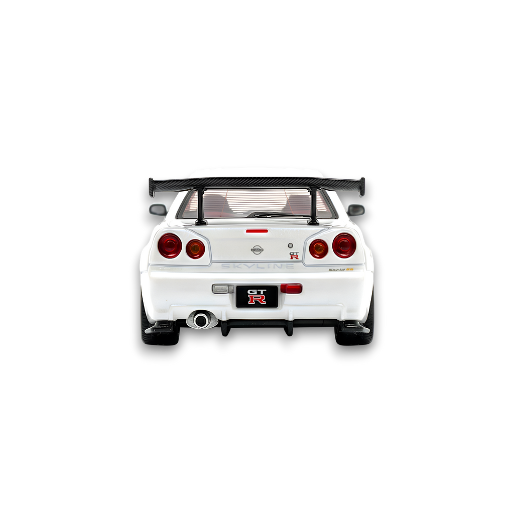 404ERROR Nissan Skyline R34 Modified - Pearl White Carbon Hood 1:64
