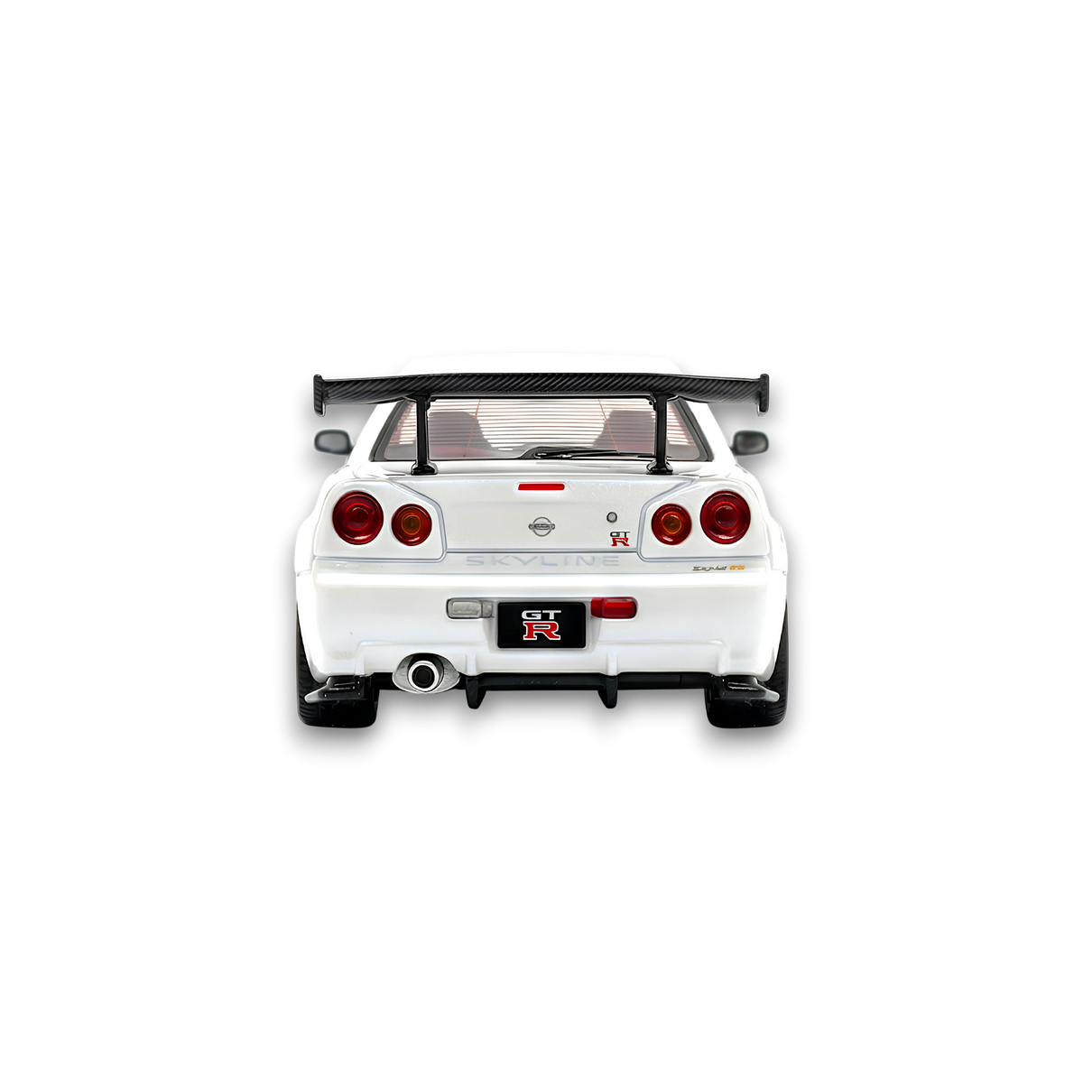 404ERROR Nissan Skyline R34 Modified - Pearl White Carbon Hood 1:64