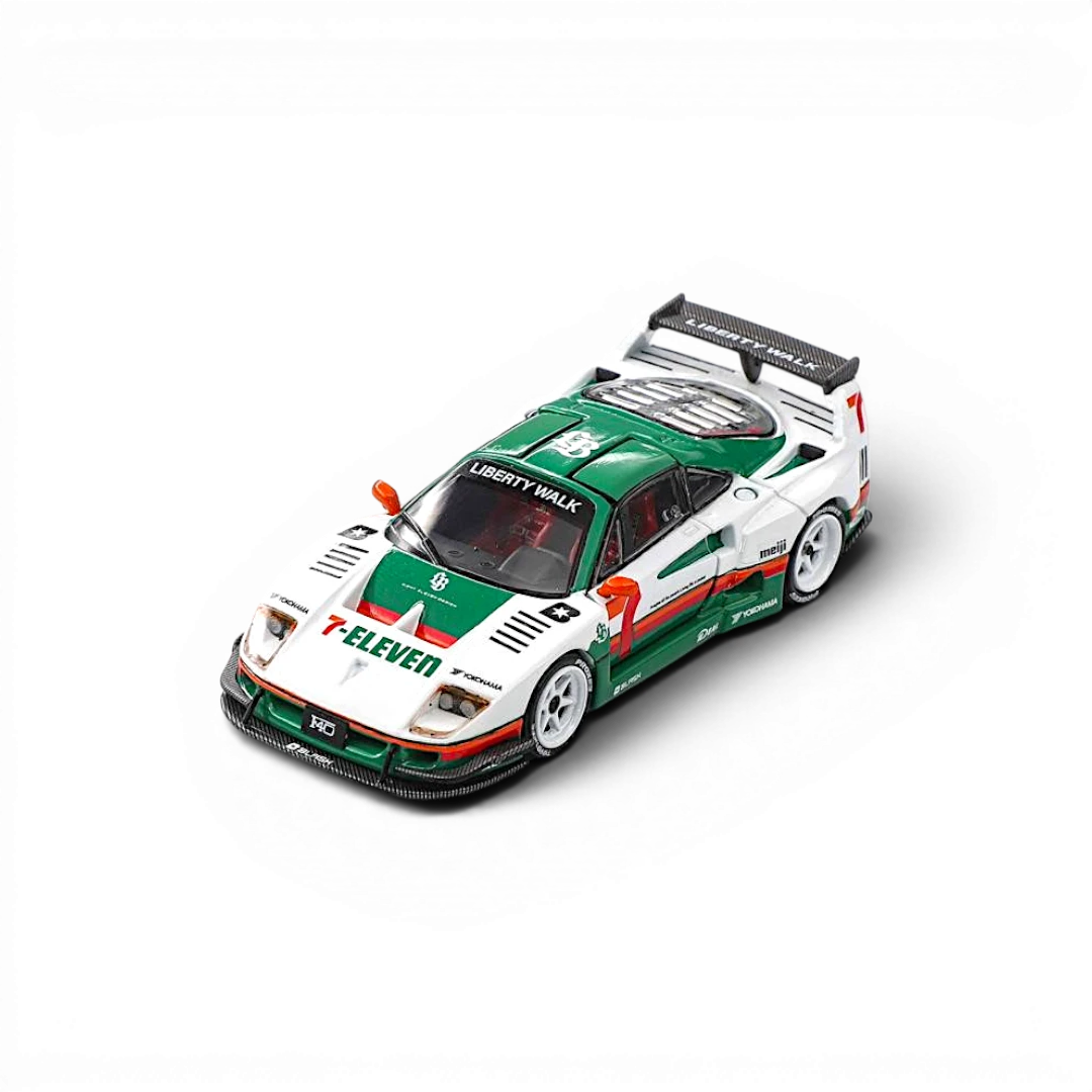 (Pre-Order) Demon King Auto F40 Gull Wing Door - 711 White Livery (1/6 chase luminous wheel) 1:64