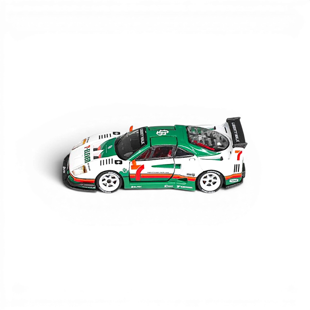 (Pre-Order) Demon King Auto F40 Gull Wing Door - 711 White Livery (1/6 chase luminous wheel) 1:64