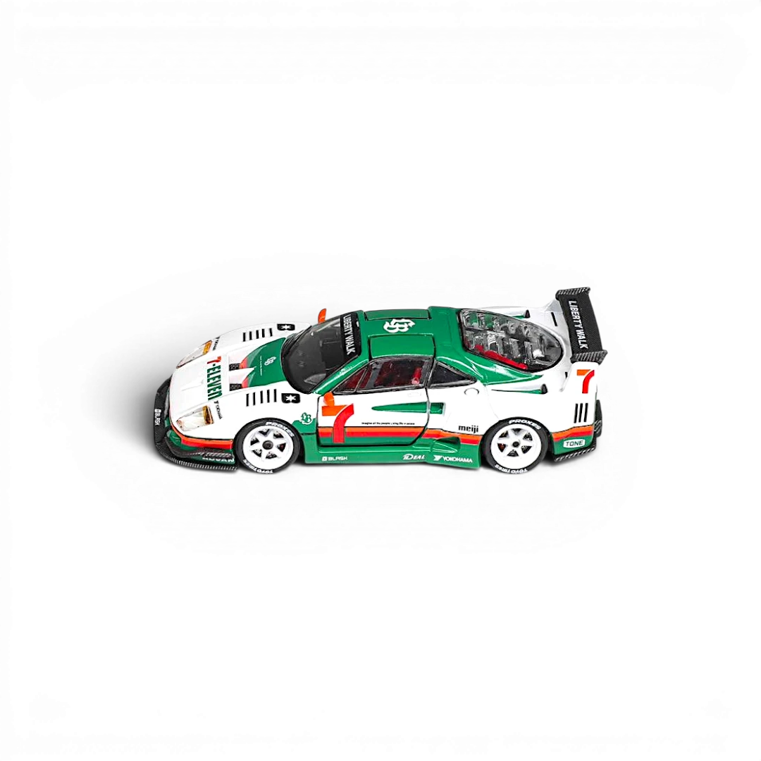 (Pre-Order) Demon King Auto F40 Gull Wing Door - 711 White Livery (1/6 chase luminous wheel) 1:64