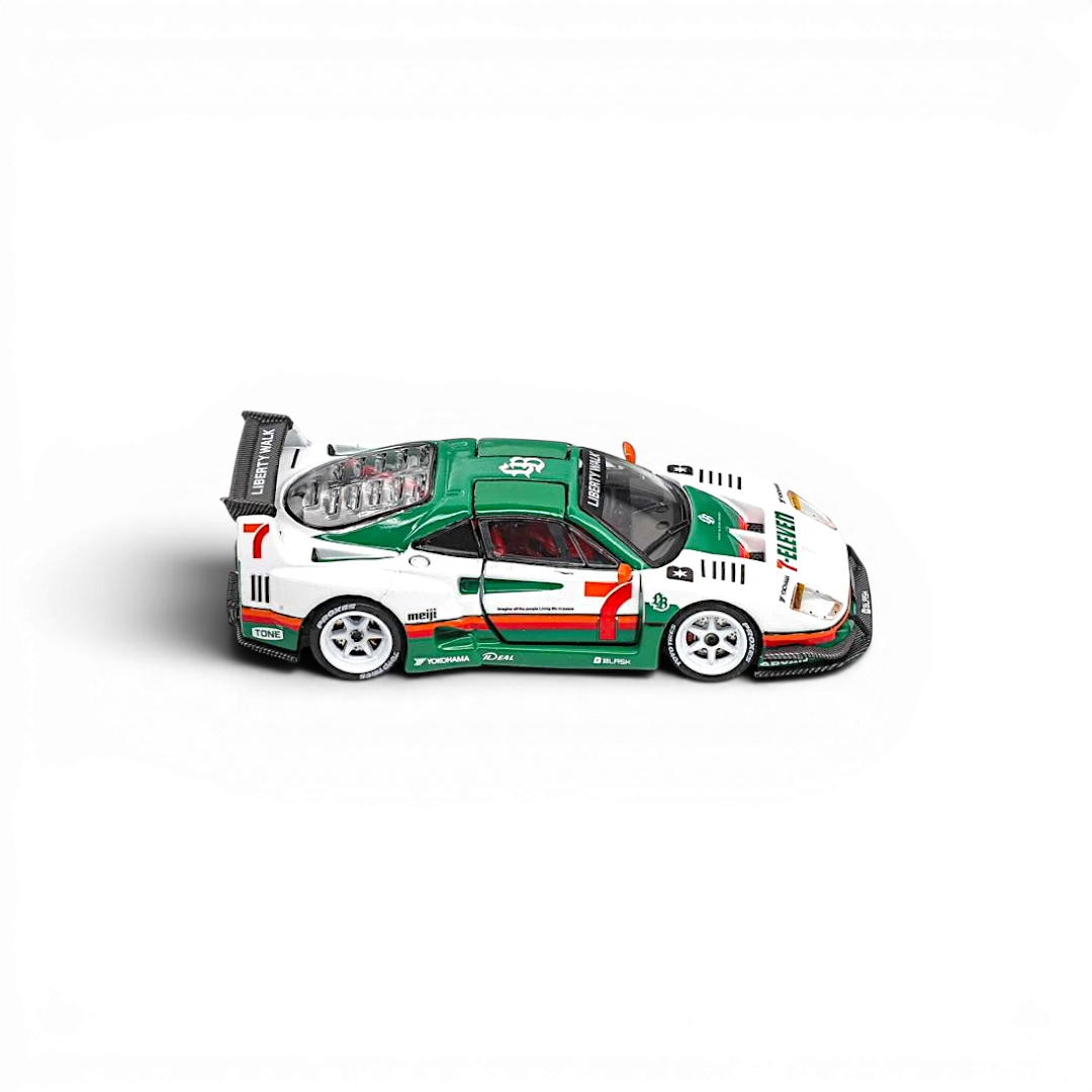 (Pre-Order) Demon King Auto F40 Gull Wing Door - 711 White Livery (1/6 chase luminous wheel) 1:64