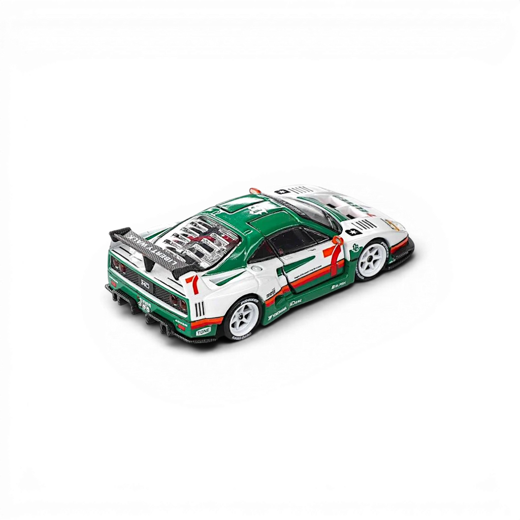 (Pre-Order) Demon King Auto F40 Gull Wing Door - 711 White Livery (1/6 chase luminous wheel) 1:64