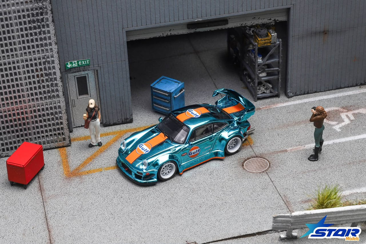 (Pre-Order) Star Models RWB 930 GT Wing - C/Chrome Gulf Livery (Ltd 999, detailed exhaust) 1:64