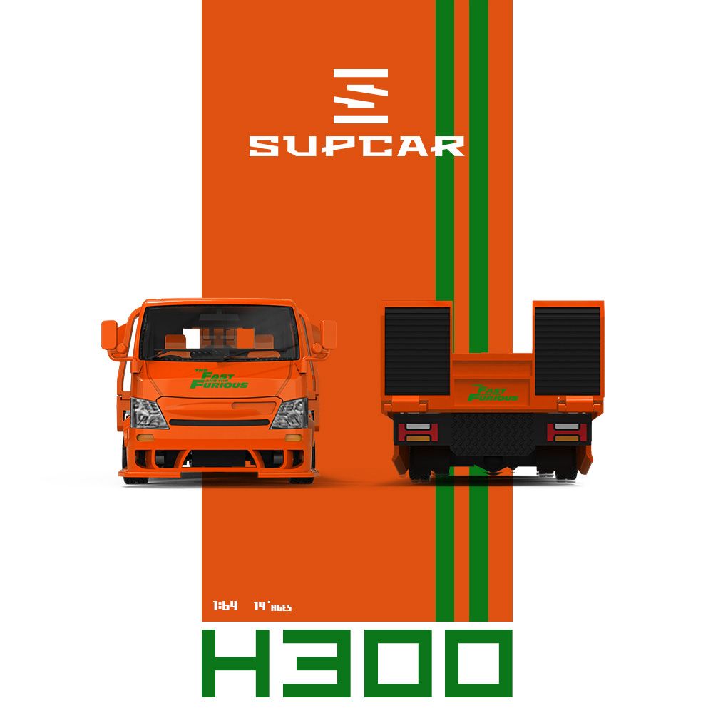 (Pre-Order) SC H300 Flatbed Transport Trailer - Fast & Furious Livery 1:64