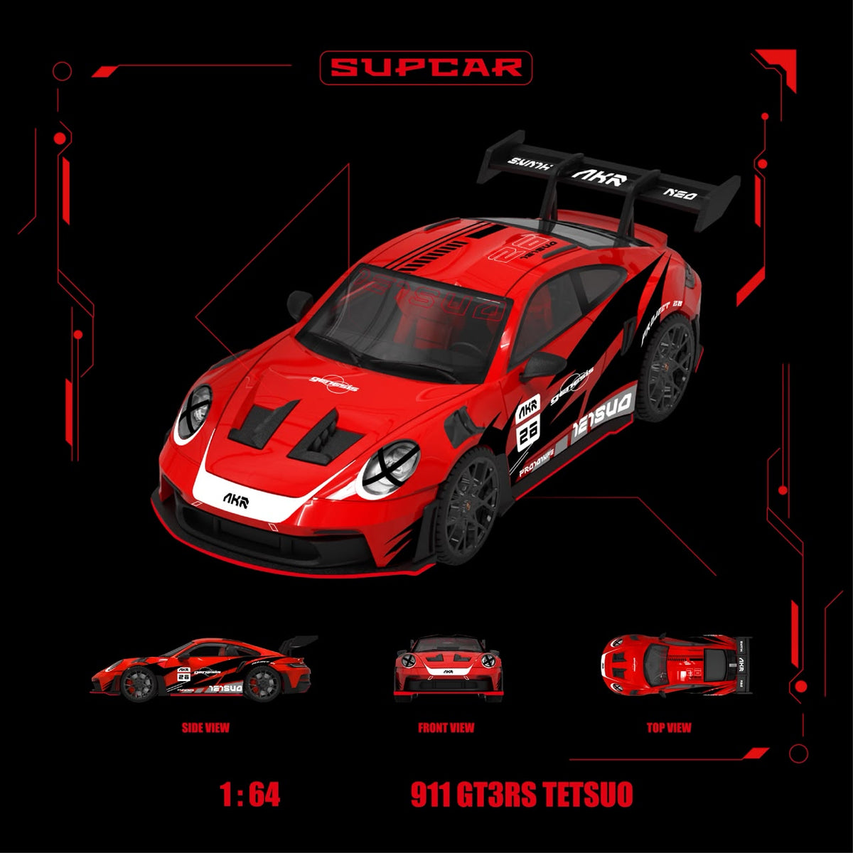 (Pre-Order) SC Porsche 911 GT3 RS - Akira Crimson TETSUO 1:64