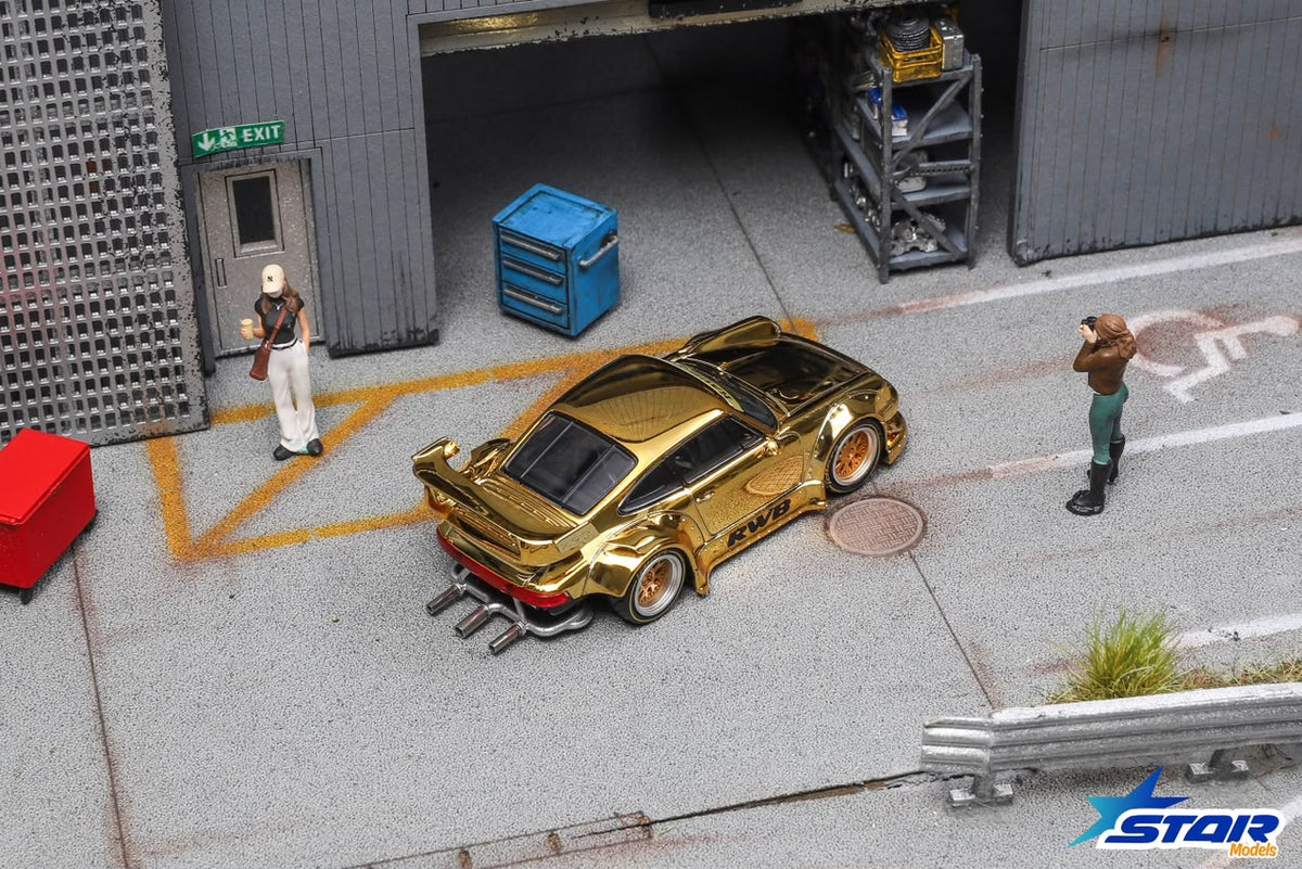 (Pre-Order) Star Models RWB 930 GT Wing - A/Chrome Gold (Ltd 999, detailed exhaust) 1:64