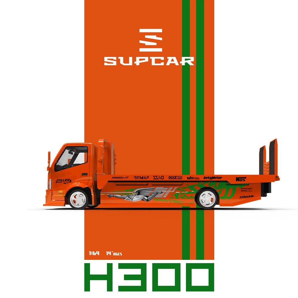 (Pre-Order) SC H300 Flatbed Transport Trailer - Fast & Furious Livery 1:64