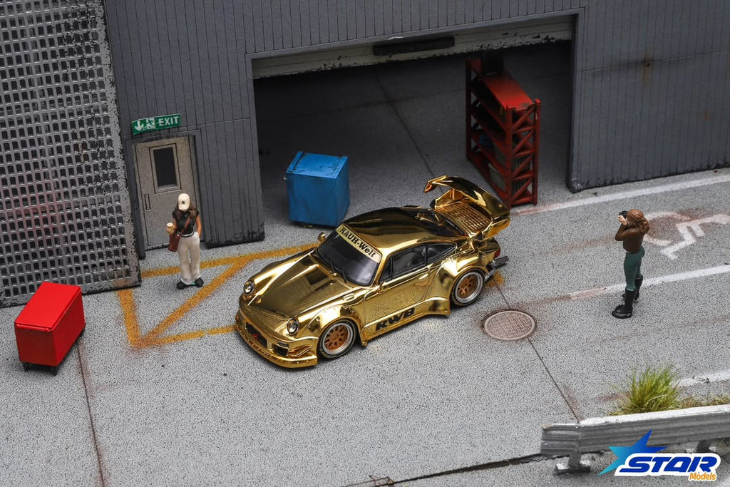 (Pre-Order) Star Models RWB 930 GT Wing - A/Chrome Gold (Ltd 999, detailed exhaust) 1:64