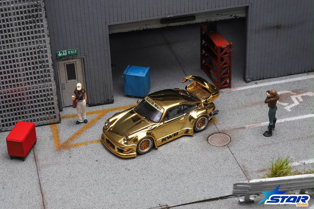 (Pre-Order) Star Models RWB 930 GT Wing - A/Chrome Gold (Ltd 999, detailed exhaust) 1:64