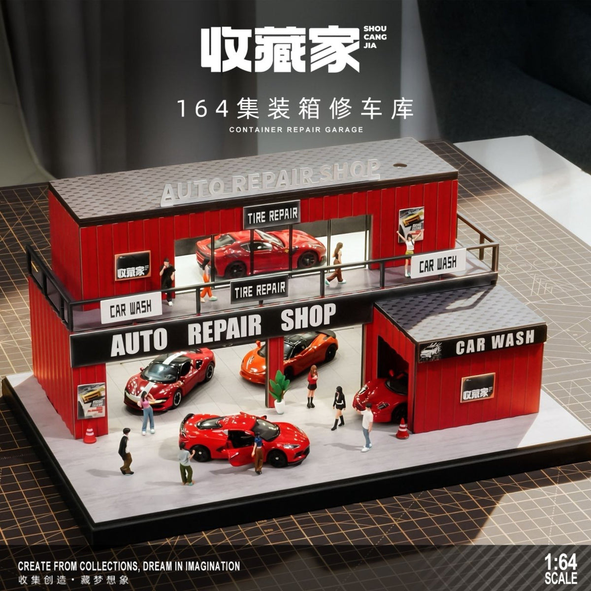 (Pre-Order) SCJ Container Repair Garage LED - SCJ82055 1:64