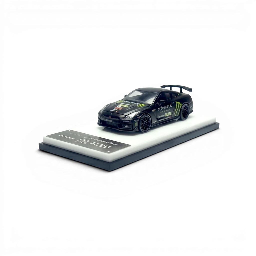 (Pre-Order) MC GTR R35 NISMO - Monster Matte Black Open Hood 1:64
