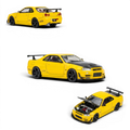 (Pre-Order) MOTORHELIX Nissan Skyline GT - R R34 Customized - A/ Lightning Yellow w/ GT Aero Kit 1:64