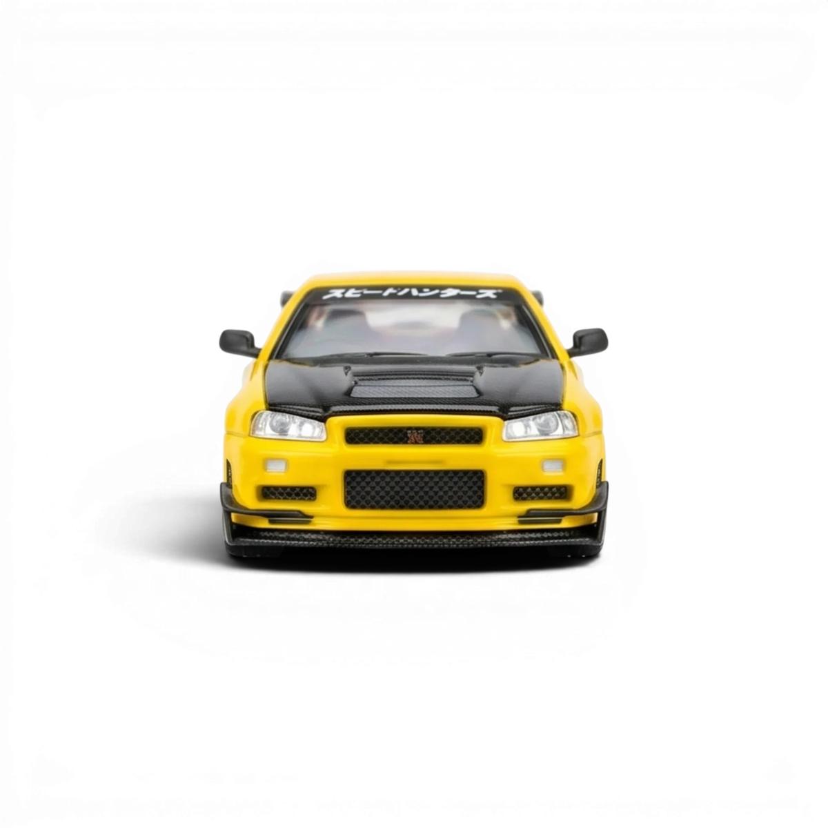 (Pre-Order) MOTORHELIX Nissan Skyline GT - R R34 Customized - A/ Lightning Yellow w/ GT Aero Kit 1:64