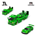 (Pre-Order) TL&SR Tyrannosaurus Set - C/Green (T - Rex trailer + T - Rex Porsche, sold as set) 1:64