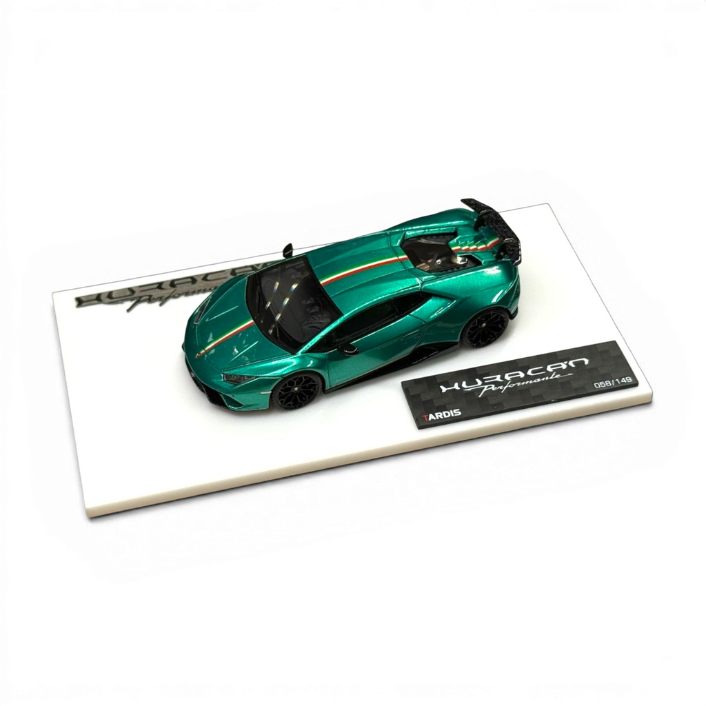 TARDIS x XQ Lamborghini Huracan Performante - Italian Stripe Metallic Green 1:64