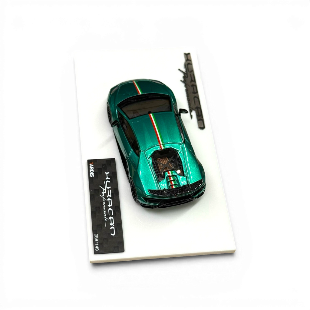 TARDIS x XQ Lamborghini Huracan Performante - Italian Stripe Metallic Green 1:64