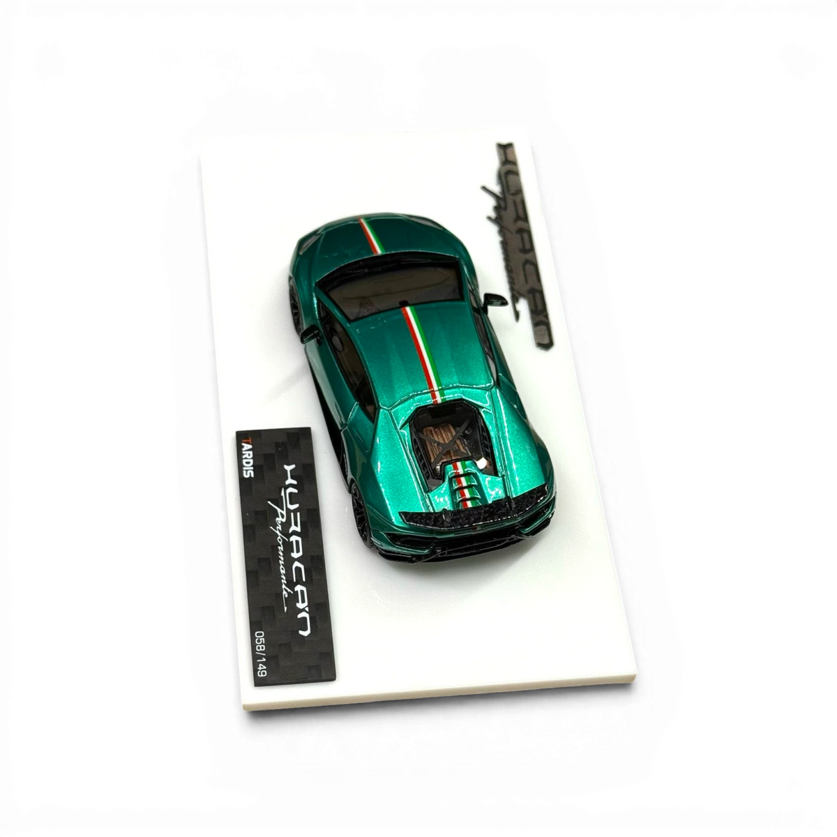 TARDIS x XQ Lamborghini Huracan Performante - Italian Stripe Metallic Green 1:64