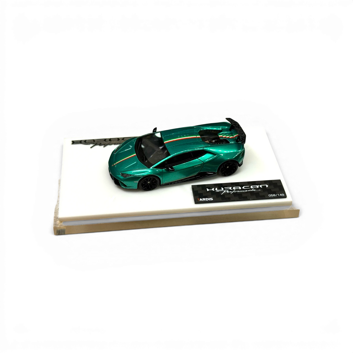 TARDIS x XQ Lamborghini Huracan Performante - Italian Stripe Metallic Green 1:64
