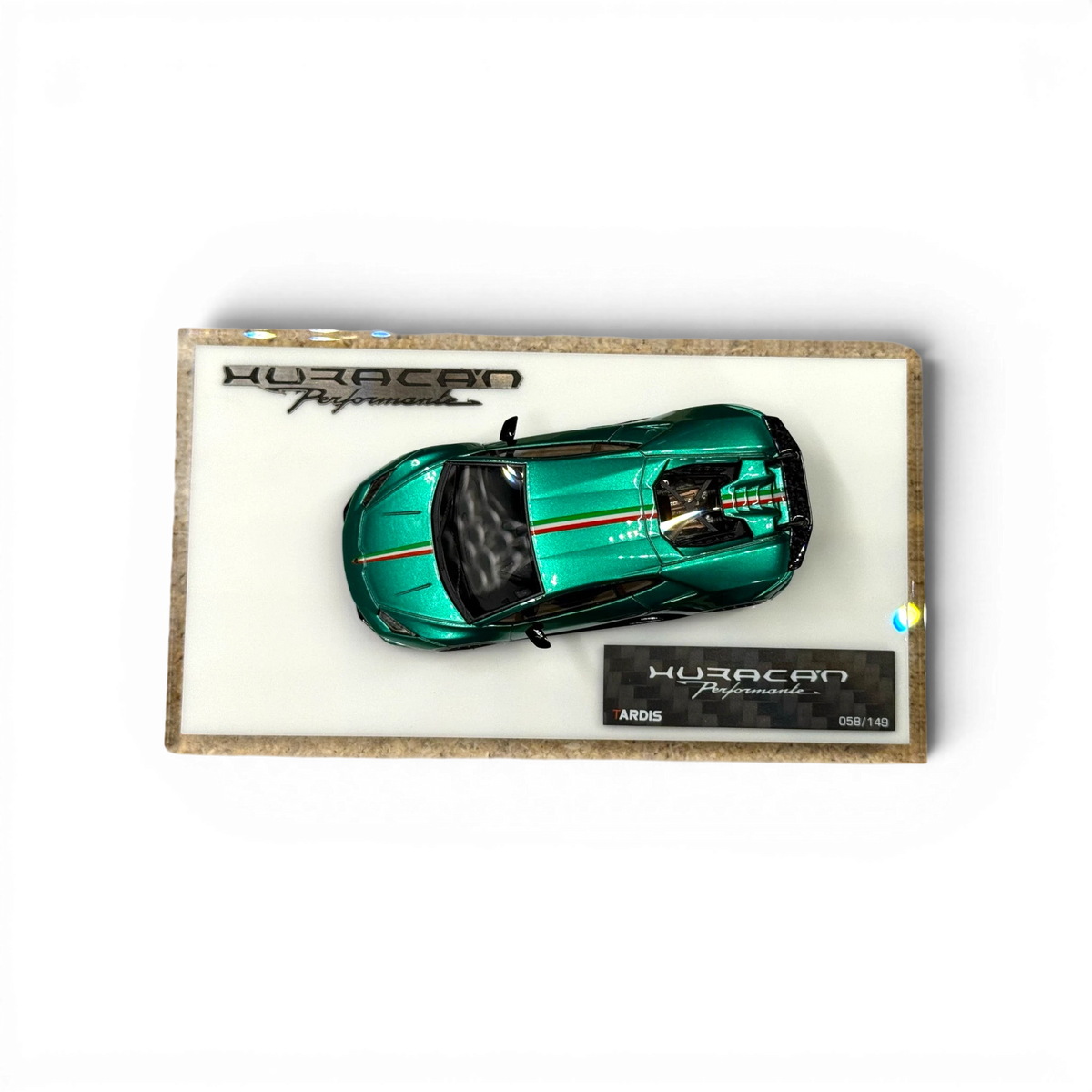 TARDIS x XQ Lamborghini Huracan Performante - Italian Stripe Metallic Green 1:64