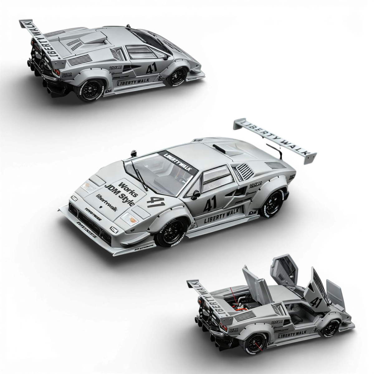 TOPART LBWK Countach - Combat Grey 1:64