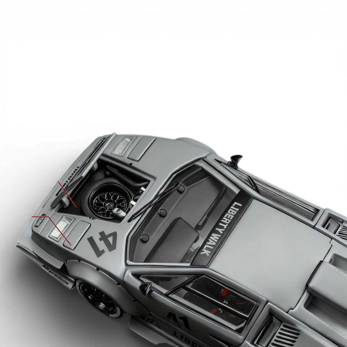 TOPART LBWK Countach - Combat Grey 1:64