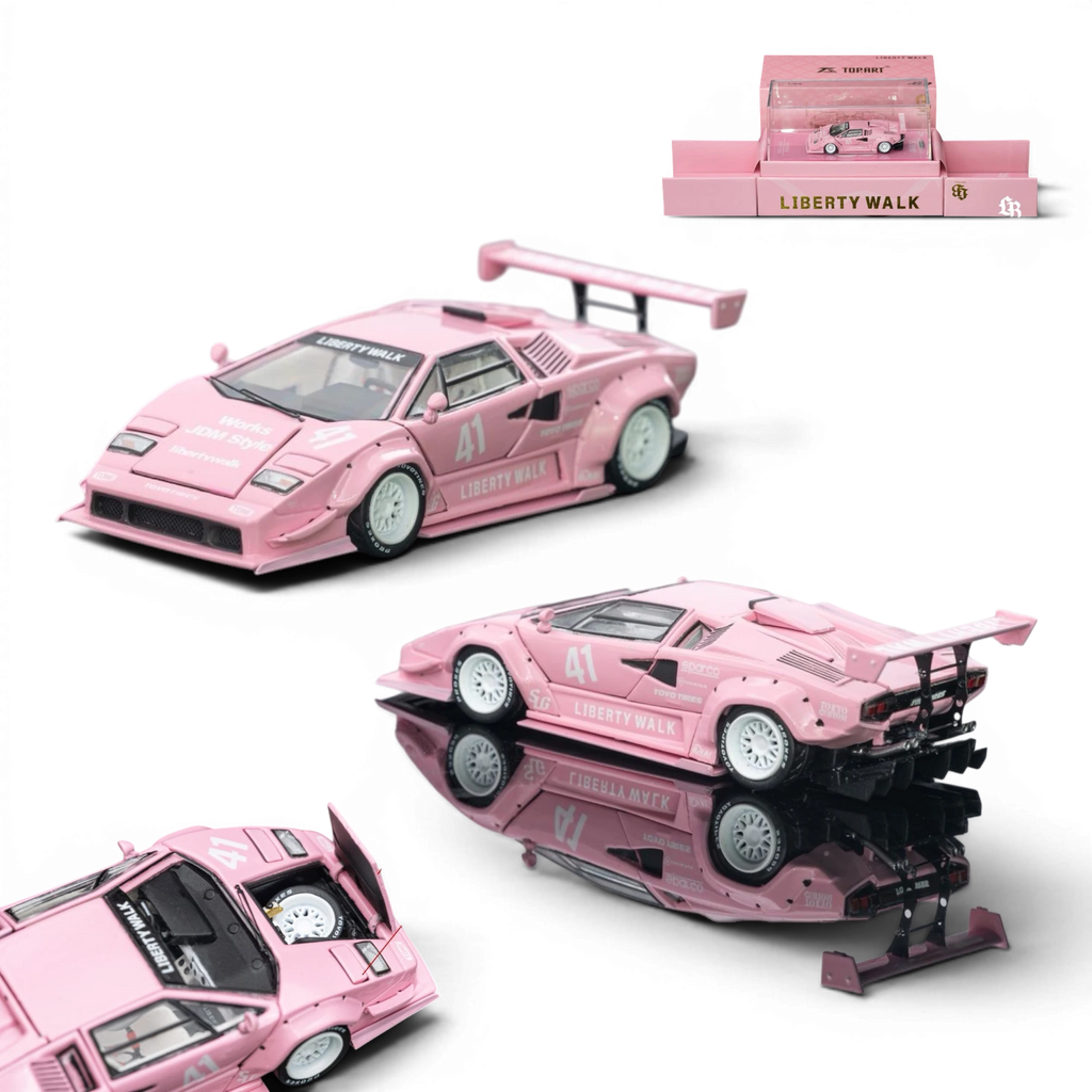 (Pre-Order) TOPART LBWK COUNTACH Fully - Opened — Lover's Pink 41# (Ltd 2000 TOPART Exclusive, MAP floor $61.47) 1:64