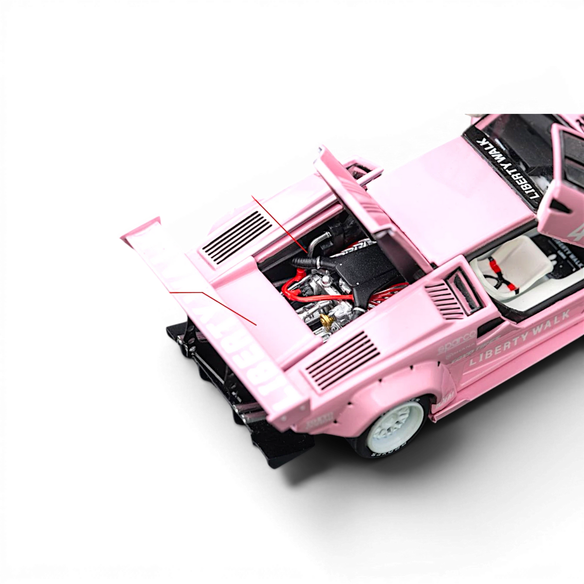 (Pre-Order) TOPART LBWK COUNTACH Fully - Opened — Lover's Pink 41# (Ltd 2000 TOPART Exclusive, MAP floor $61.47) 1:64